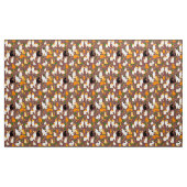 Tissu Chats mignons sur un fond brun café (Yard)