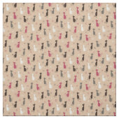 Tissu chats Motif rose (Échantillon)