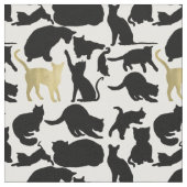 Tissu Chats noirs d'or (Fermer)