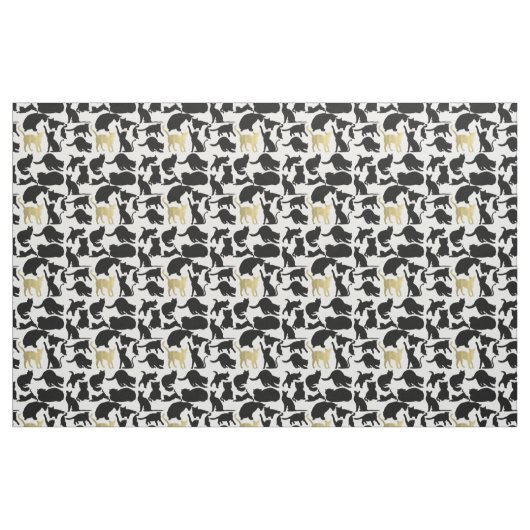 Tissu Chats noirs d'or (Fat Quarter)