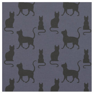 Tissu Chats noirs/silhouette de chat/chaton sur la