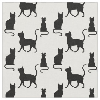 Tissu Chats noirs/silhouette de chat/chaton sur le png