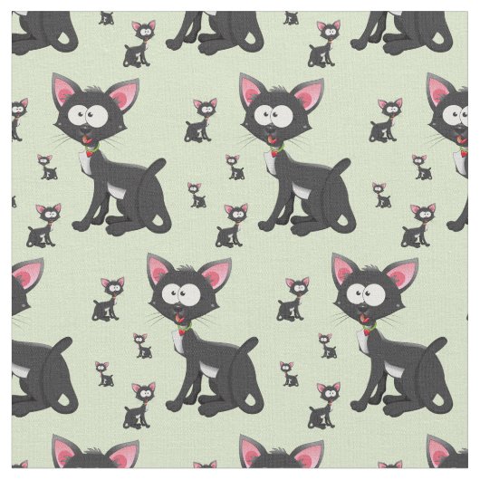 Tissu Chats noirs Whimsical (Fermer)