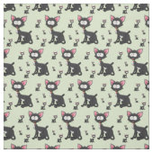 Tissu Chats noirs Whimsical (Échantillon)