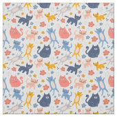 Tissu Chats Pastel Colorés (Échantillon)