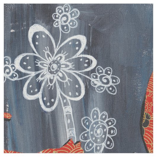 Tissu Chats rouges chanceux (Fermer)