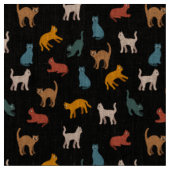 Tissu Chats sur le noir (Fermer)