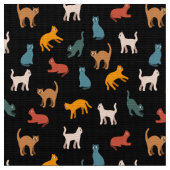 Tissu Chats sur le noir (Fermer)