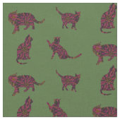 Tissu Chats sur le vert (Fermer)