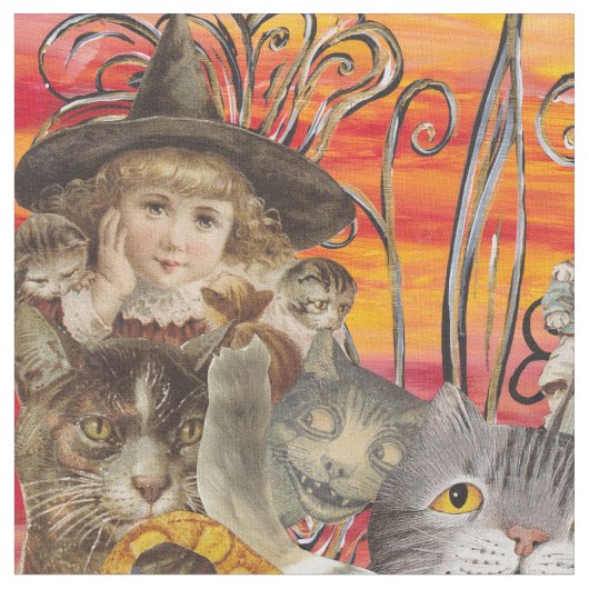 Tissu Chats une abondance (Fermer)