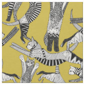 Tissu chatte ocre jaune (Fermer)