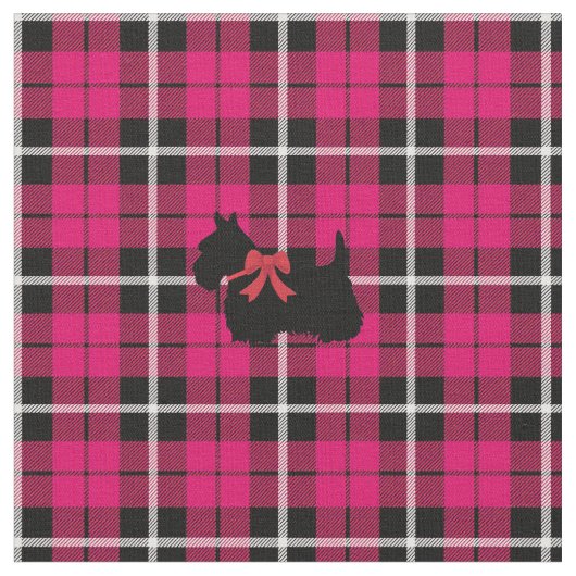 Tissu Chaud profond automne rose écossais Terrier plaid (Fermer)