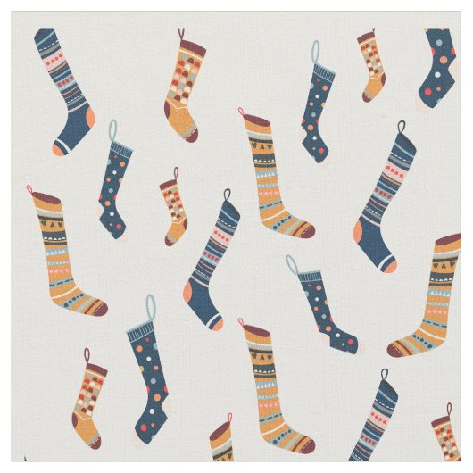 Tissu Chaussettes rétro modernes pour Noël (Fermer)