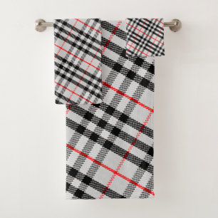 Tissu Checkered classique rouge blanc noir du