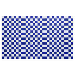 Tissu Checkered de bleu et blanc royal de motif