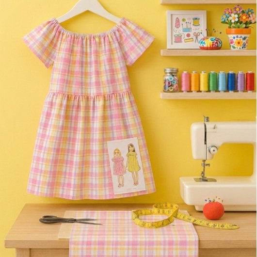 Tissu Cheerful Spring Pink Plaid Craft 