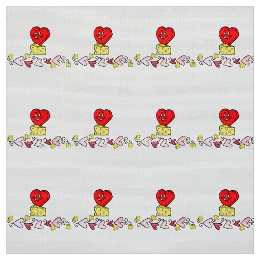 Tissu Cheesy Kisses Red Hearts Fabric (Échantillon)