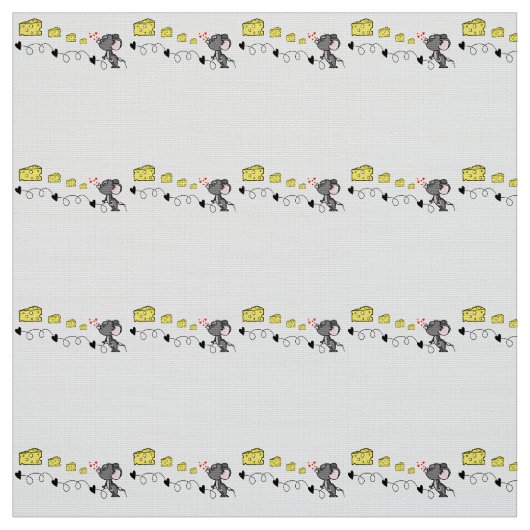 Tissu Cheesy Mousey Coeurs rouges Baisers (Échantillon)