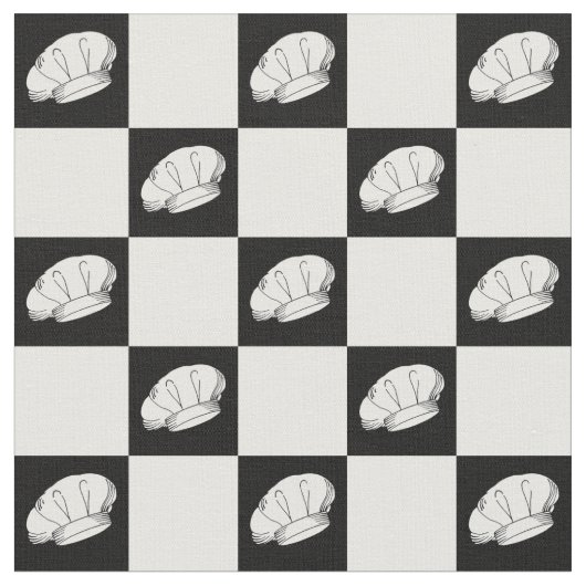 Tissu Chef Motif en blanc noir (Fermer)