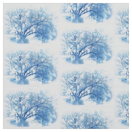 Tissu Chêne bleu du sud Toile (Échantillon)