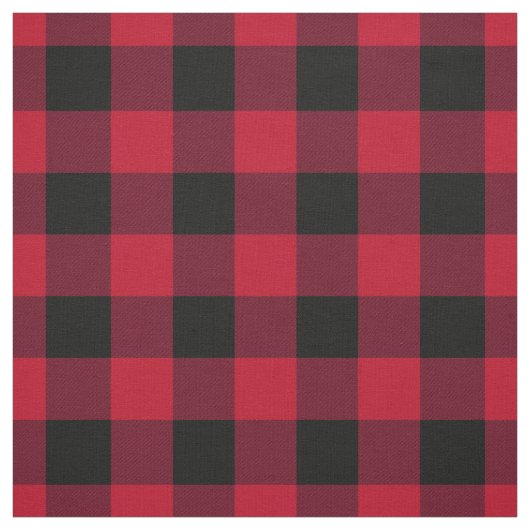 Tissu Chèque de bison rouge et noir (Échantillon)