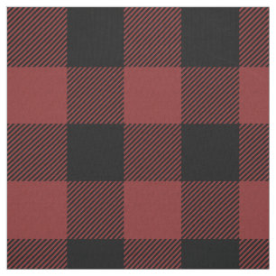 Tissu Chèque de Buffle Noir Rouge