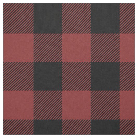 Tissu Chèque de Buffle Noir Rouge (Échantillon)
