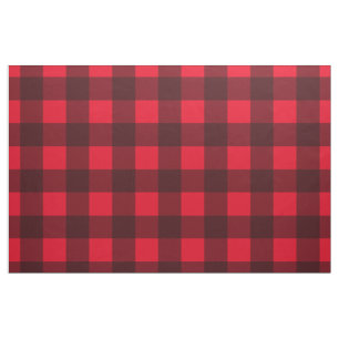 Tissu Chèque de flanc de bûcheron rouge et noir
