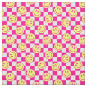 Tissu chèque de visage rose super (Échantillon)