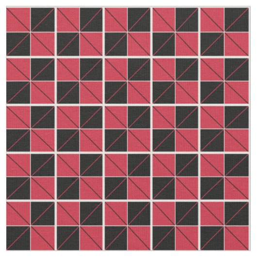Tissu Chèques de Jacquard rouge et noir (Fermer)