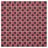 Tissu Chèques de Jacquard rouge et noir (Échantillon)