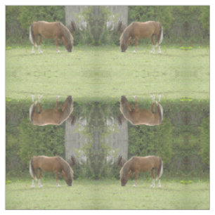 Tissu Chestnut Brown Cheval Pâturage Motif animal
