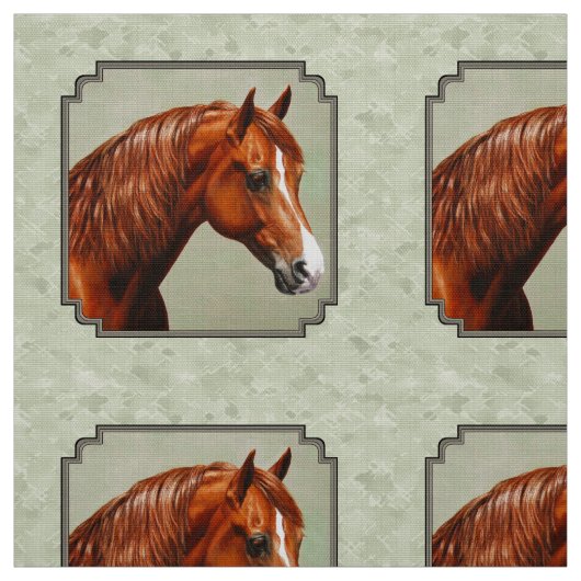 Tissu Chestnut Morgan Cheval Sage Vert (Échantillon)