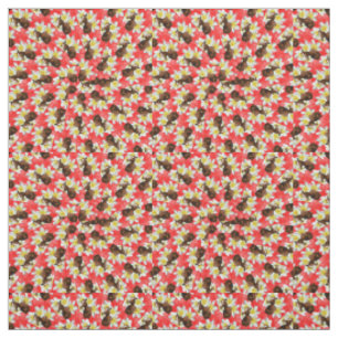 Tissu Cheval Alezan Et Frangipanis,
