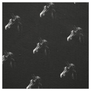 Tissu Cheval Arabe noir classique et chic