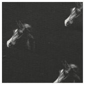 Tissu Cheval Arabe noir classique et chic (Détail)