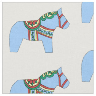 Tissu Cheval Bleu Bébé