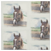 Tissu Cheval Brown avec le licou (Échantillon)