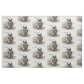 Tissu Cheval Brown avec le licou (Fat Quarter)