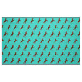Tissu Cheval de course sur Turquoise texturé (Fat Quarter)