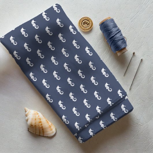 Tissu Cheval de mer Blue Wave Wht/Navy ID836