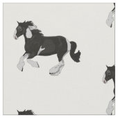 Tissu Cheval gitan de Pinto Vanner de peinture noire et (Fermer)