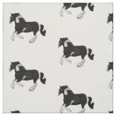 Tissu Cheval gitan de Pinto Vanner de peinture noire et (Échantillon)
