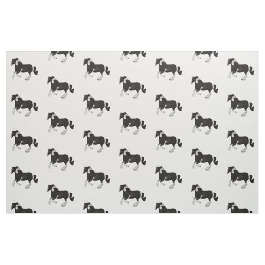 Tissu Cheval gitan de Pinto Vanner de peinture noire et (Fat Quarter)