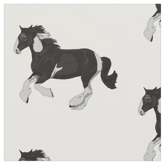 Tissu Cheval gitan de Pinto Vanner de peinture noire et (Fermer)