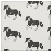 Tissu Cheval gitan de Pinto Vanner de peinture noire et (Échantillon)