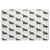 Tissu Cheval gitan de Pinto Vanner de peinture noire et (Fat Quarter)