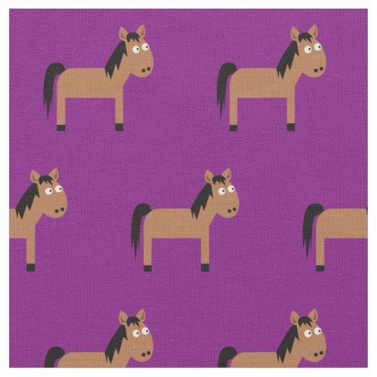 Tissu Cheval mignon bébé Nursery pourpre (Fermer)