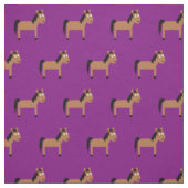 Tissu Cheval mignon bébé Nursery pourpre (Échantillon)