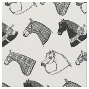Tissu Cheval-Motif d'antiquité Vintage